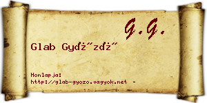 Glab Győző névjegykártya